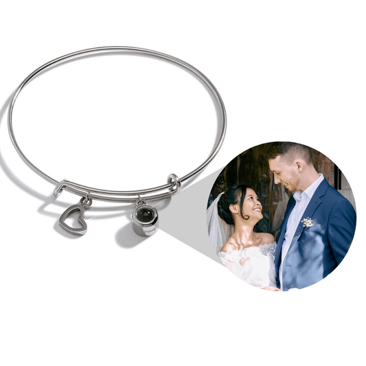 Personlig armring med hjerte charm og foto